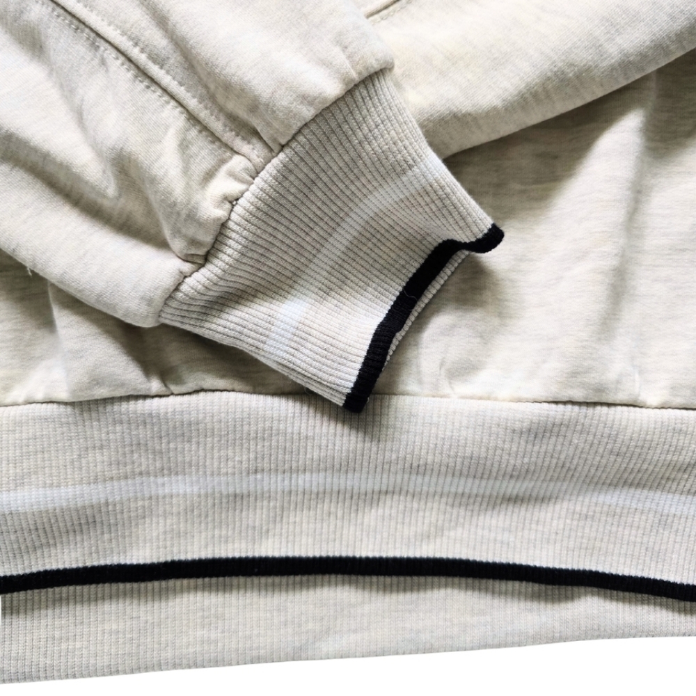 Evereve Z Supply Elena V-Neck Sweatshirt Small Beige Pullover Lounge Cozy Casual - Picture 7 of 7